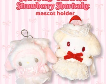 My Melody Plush Mascot Holder – Shironeko Ballerina or Strawberry Shortcake