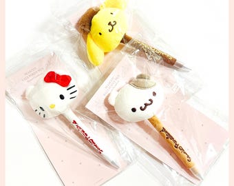 Sanrio Puroland Mascot Ballpoint Pen | Hello Kitty Muffin Pompompurin Plush Pen | Japanese Kawaii Stationery