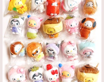 Sanrio Chibitomo Series Mini Keyring | Hello Kitty My Melody Kuromi Pompompurin Usahana Figure Charm