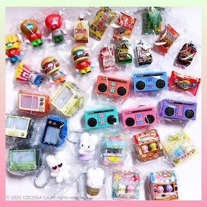 Retro Y2K Miniature Keychains – Japanese Gachapon Toys | TV, Radio & Snack Charms | Choose Your Design