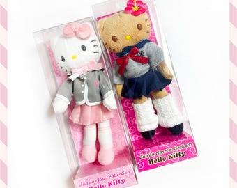 Sanrio Closet Collection Mascot – Long Legs Hello Kitty Keychain | School Uniform Plush Holder