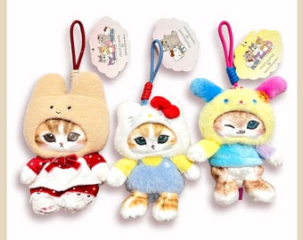 Mofusand × Sanrio Potefuwa Mascot Keychain Charm | Hello Kitty, Usahana, Marroncream | Option Select