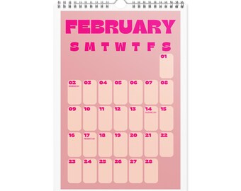 2025 Printable Calendar (A4), Editable 2025 Colorful Calendar Template, Printable Colorful Art Calendar, Risograph Calendar