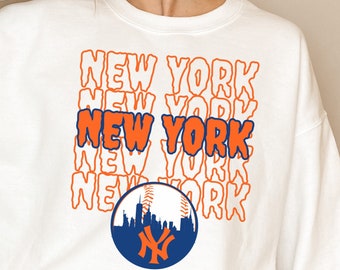 New York Baseball Team: MLB Crewneck, Mets Oversized Baseball Sweatshirt - Perfect gift for Mets Fans