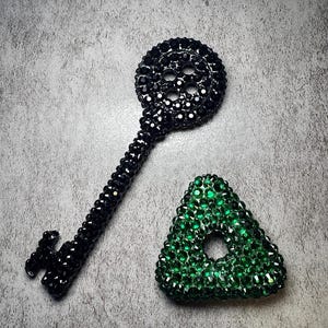 Coraline Skeleton Key Replica - Rhinetstoned or Regular Rhinestone Key+Stone