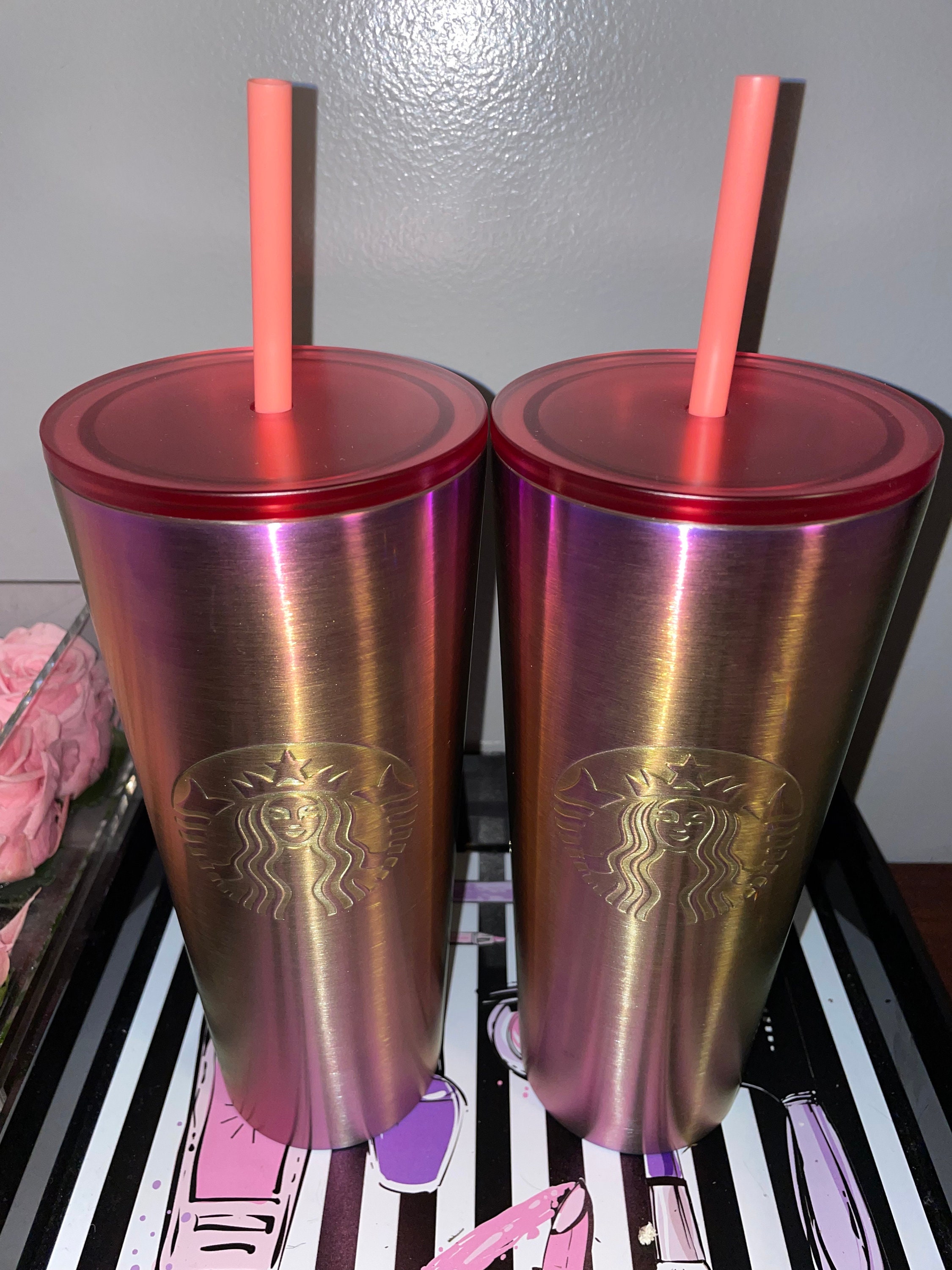 Starbucks Dining | Starbucks Stainless Steel Cup 24oz Nwt | Color: Orange/Pink | Size: Os | Olivia_M_Duvall's Closet