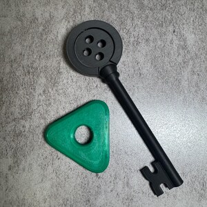 Coraline Skeleton Key Replica - Rhinetstoned or Regular NonRhines Key+Stone