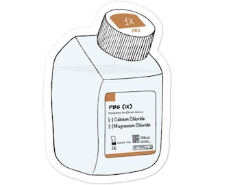 PBS Solution Sticker, Science Lab, Biology, Immunology