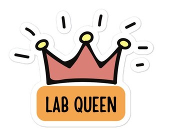 Lab Queen Vinyl Sticker, Science Gift