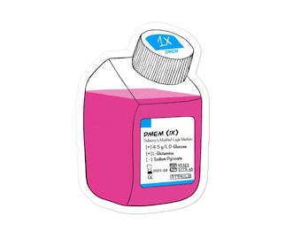 DMEM Cell Culture Media Sticker, Science Biology Immunology STEM
