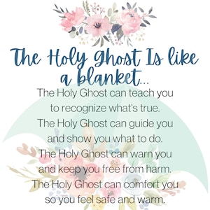 Der Heilige Geist ist wie eine Decke Gedicht Karte digitaler Download HLT Taufe Geschenk Primär Printable