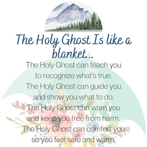 El Espíritu Santo es como una tarjeta de poema de manta descarga digital LDS bautismo regalo Primario imprimible, niño, niña, género neutral
