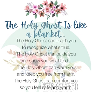 Lo Spirito Santo è come una carta di poesia coperta download digitale regalo di battesimo LDS Primary Printable