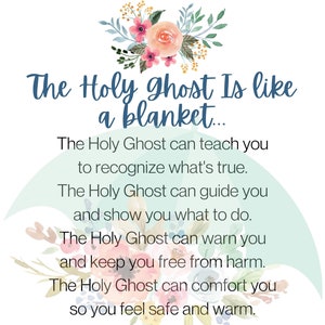 Der Heilige Geist ist wie eine Decke Gedicht Karte digitaler Download HLT Taufe Geschenk Primäre Printable