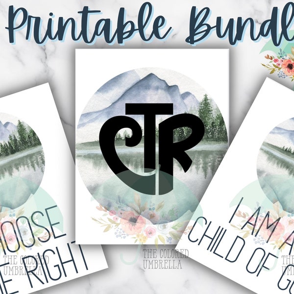 I am a Child of God and Choose the Right 3 printable Bundle, LDS, Gift, Printable, Digital Download, Boy Decor, Plaid, Gender Neutral