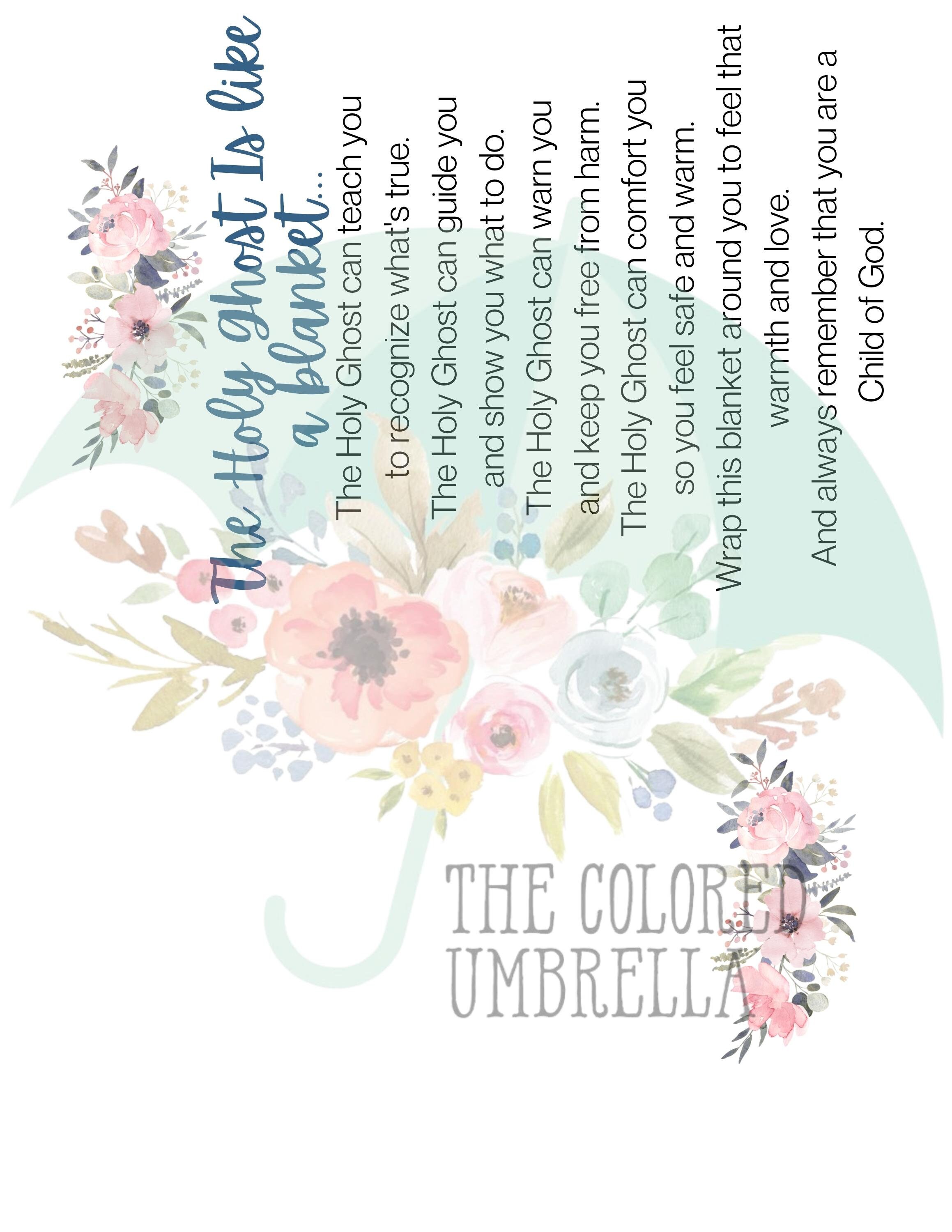 The Holy Ghost is Like a Blanket Poem Card Digital Download Etsy