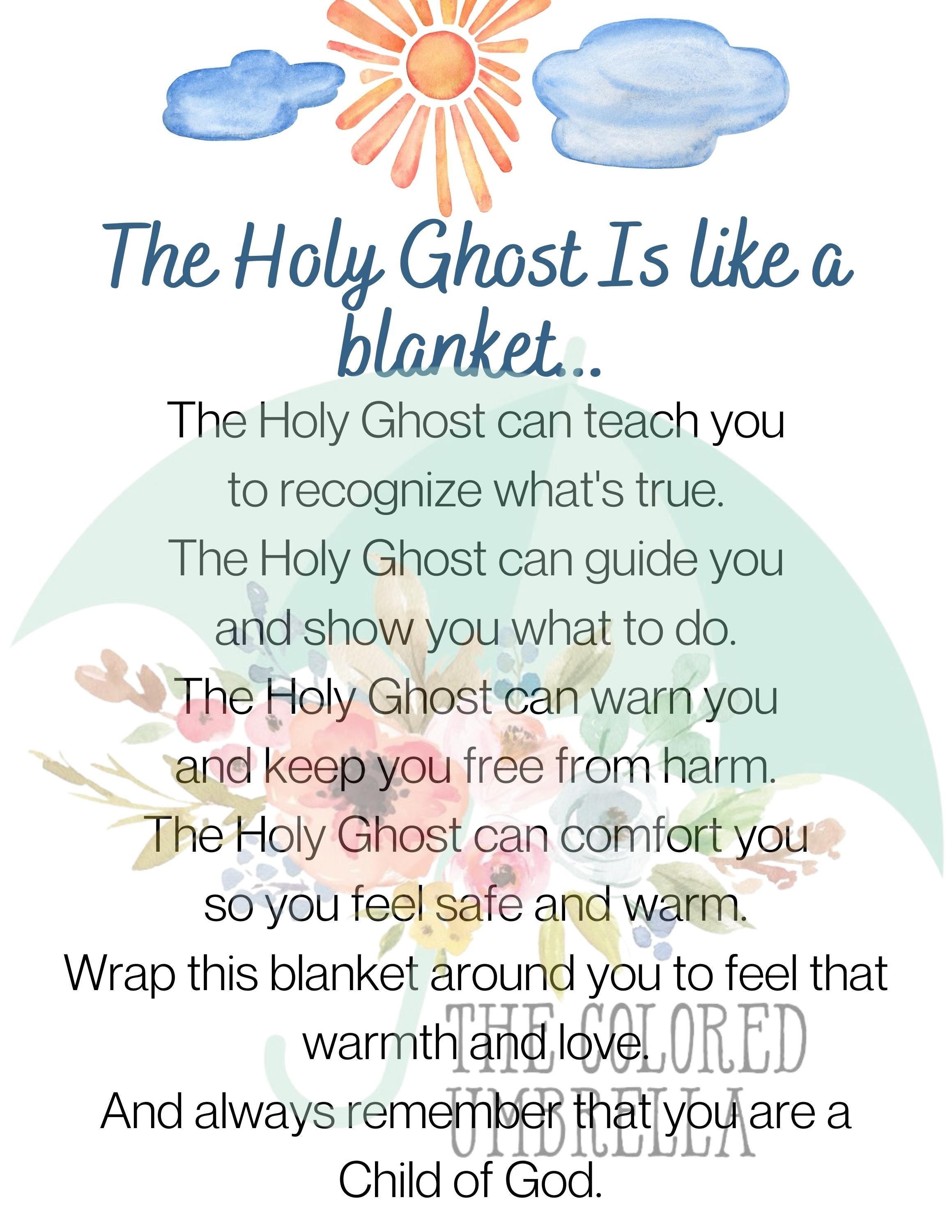 The Holy Ghost is Like a Blanket Poem Card Digital Download - Etsy UK