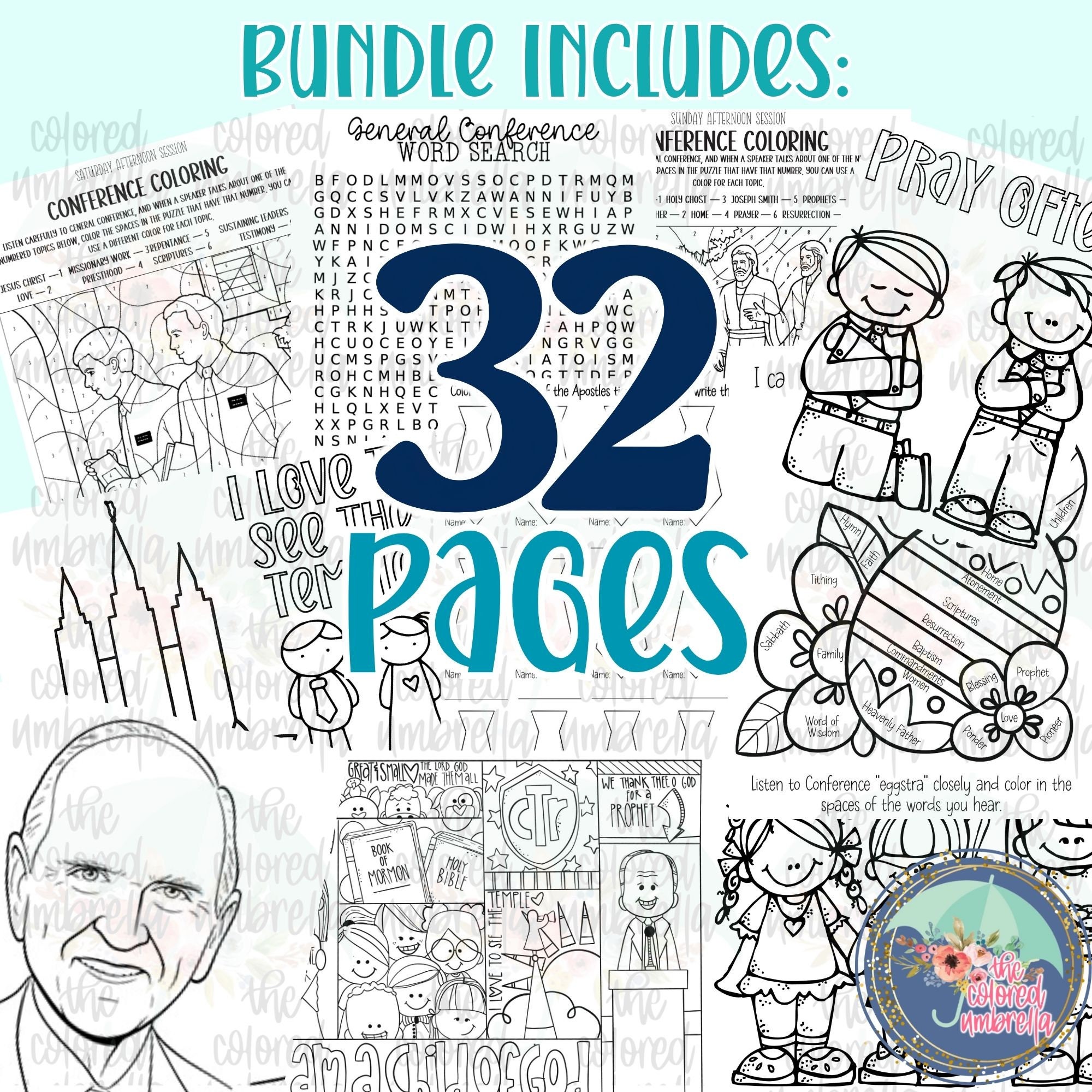 General Conference Kids Activity Coloring Book LDS Girls Boys Toddlers ...