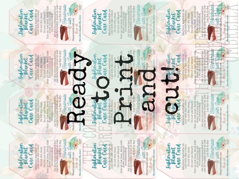 Sublimation Blanket Care Card Digital Download Ready to Print, Cute, Sublimation Instructions