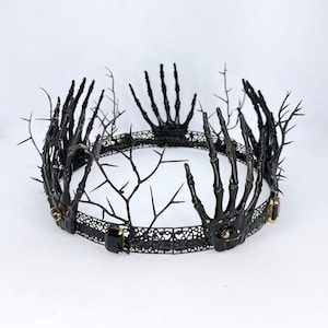 Skeleton king crown for men, gothic crown, sugar skull crown, death skull crown, evil queen crown, dark crown, skull headpiece