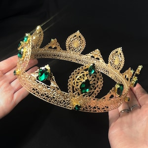 King Crown for Men, Royal Gold Crown, Medieval Costume Crown, Party Crown, Festival Headpiece, Custom crown