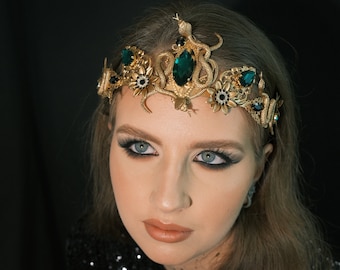 Cleopatra Snake Crown: Egyptian Tiara Headpiece - Festival Costume