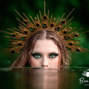 Halo crown, sun headband, sun crown, angel halo, goddess crown, gold halo crown, sun goddess crown, sun halo crown headpiece