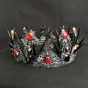 King crown for men,  thorns crown, gothic crown, spider queen crown, gothic wedding crown, male crown