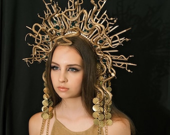 Medusa Crown, Snake Headpiece, Gorgon Costume