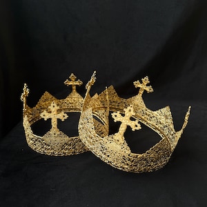 Handmade Orthodox Wedding Crowns: Rhinestone & Bead Bridal Set