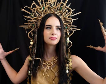 Medusa Crown Headpiece, Snake Headdress Halloween