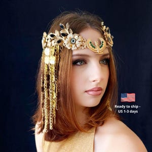 Cleopatra Snake Crown, Egyptian Headpiece, Festival Costume, Serpent Tiara
