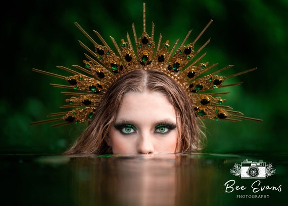Festival goddess crown Amazon.com: CAKURE Leaf Crown Gold Greek Goddess Crowns  main image 2