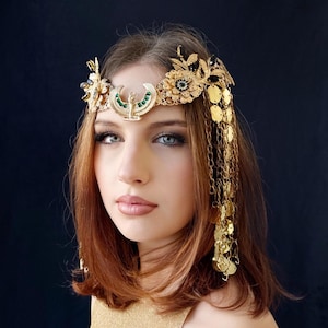 Kleopatra Schlangen Krone, Ägyptisches Headpiece, Festival Kostüm, Schlange Tiara