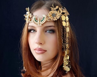 Cleopatra Snake Crown, Egyptian Headpiece, Festival Costume, Serpent Tiara