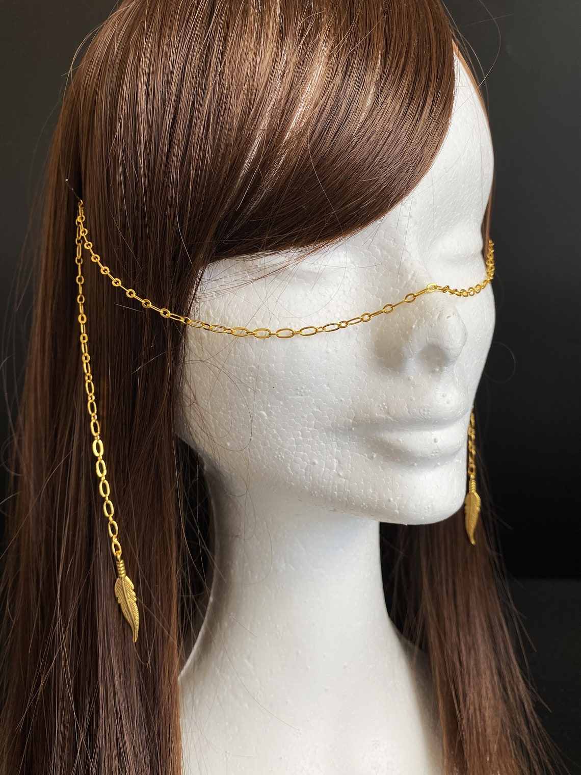 Face Chain Jewelry Feather Face Jewelry Festival Head Chain Etsy