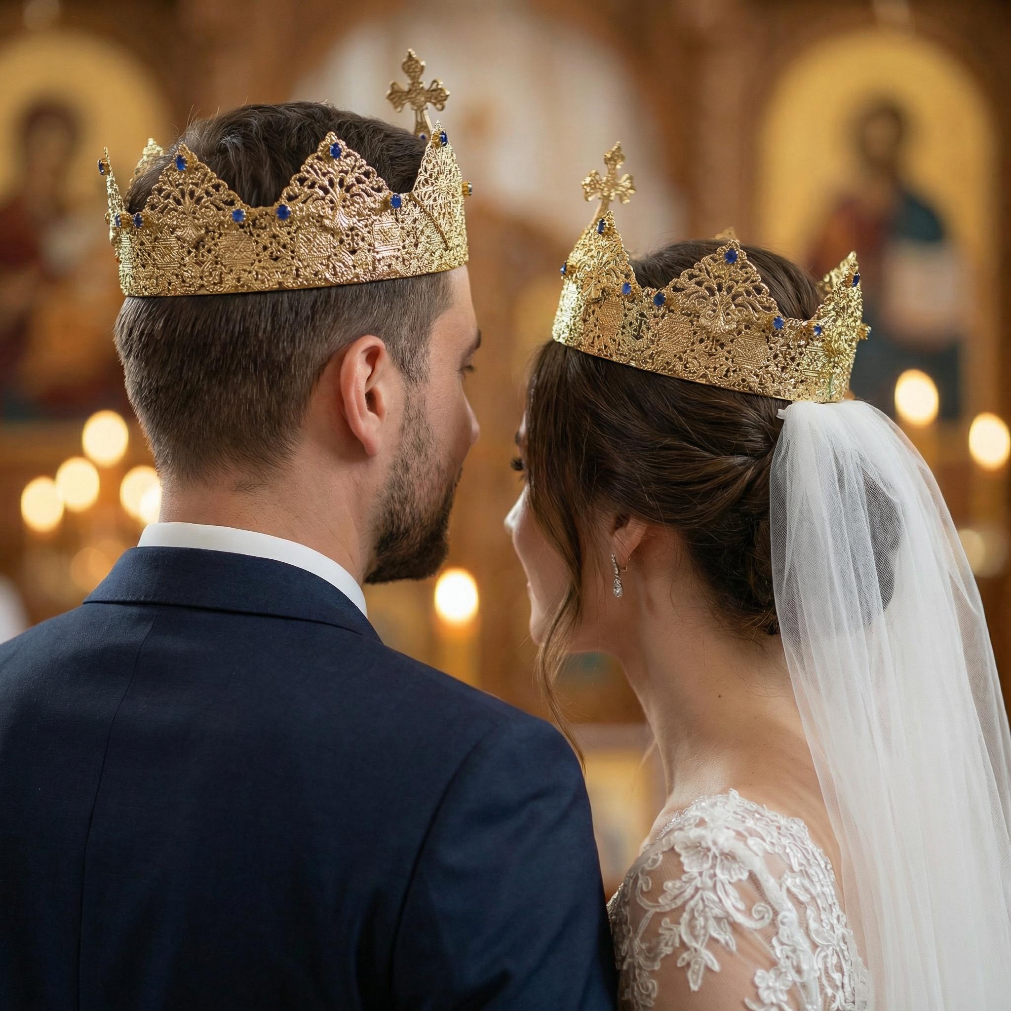 Orthodox Stefana Wedding Crowns for Church Ceremony, Traditional Bride Orthodox Stefana Wedding Crowns for Church Ceremony, Traditional Bride