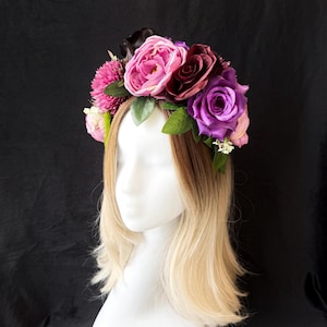 Day of the Dead Crown, Día de los Muertos Hair Crown, Mexican Flower Crown, La Catrina Crown, Sugar Skull Tiara, Halloween Costume Headpiece