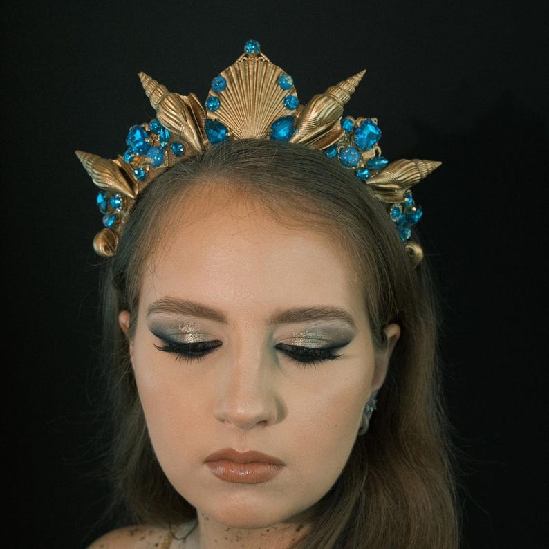 Seashell Head Seashell Crown Headpiece, Mermaid Tiara, Beach Festival Halo - Etsy
