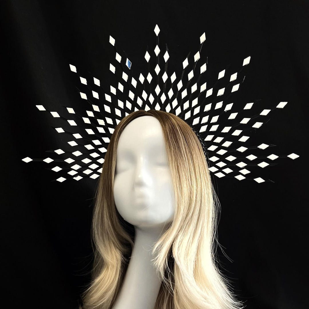 Mirror Glass Halo Crown, Festival Headdress, Burning Man  display picture 2