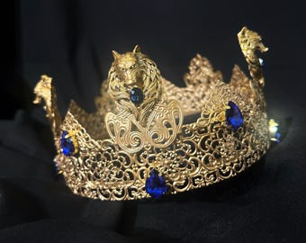 Corona di lupo per uomo, corona da cosplay fantasy, corona della foresta, tiara rustica della foresta, corona della natura selvaggia, copricapo da sciamano, copricapo del bosco