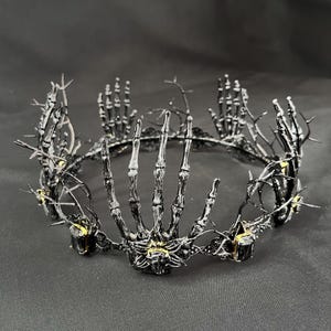 Sugar skull crown, Skeleton king crown, Death skull crown,  Dark fairy crown, Gothic crown, Skull headpiece, Mens crown