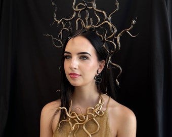 Medusa headpiece Snake halo crown Serpent headpiece Medusa crown Gorgon halo crown Goddess halo crown headpiece