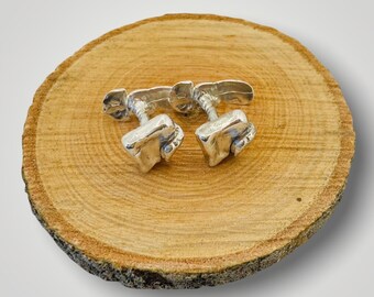 Elegant silver cufflinks for men - gifts for men - birthdays and parties - cufflinks for work - outfit