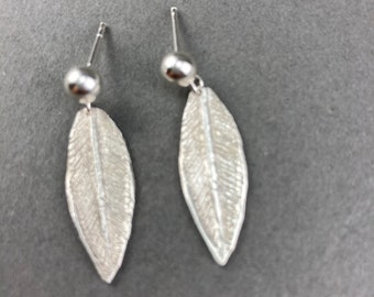 Belles boucles d'oreilles plumes en argent sterling faites à la main - cadeau pour femme - bijoux pour femmes - plumes en argent - argent 925 - Anniversaire