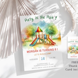 Playground Birthday Invitation: Party in the Park (Digital Download)