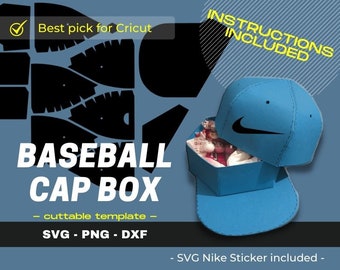Football, Baseball, Treat Box Cap Gift Box SVG Hat Box Template-Cuttable-Cricut
