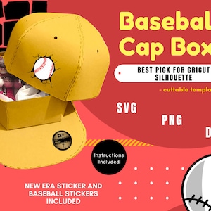 Baseball Treat Box SVG, BasketBall Box SVG, Favor Box Cap Gift Box SVG Hat Box Template-Cuttable-Cricut