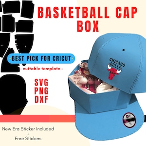 BasketBall Favor Box SVG, Baseball Box SVG, Treat Box Cap Gift Box SVG Hat Box Template-Cuttable-Cricut