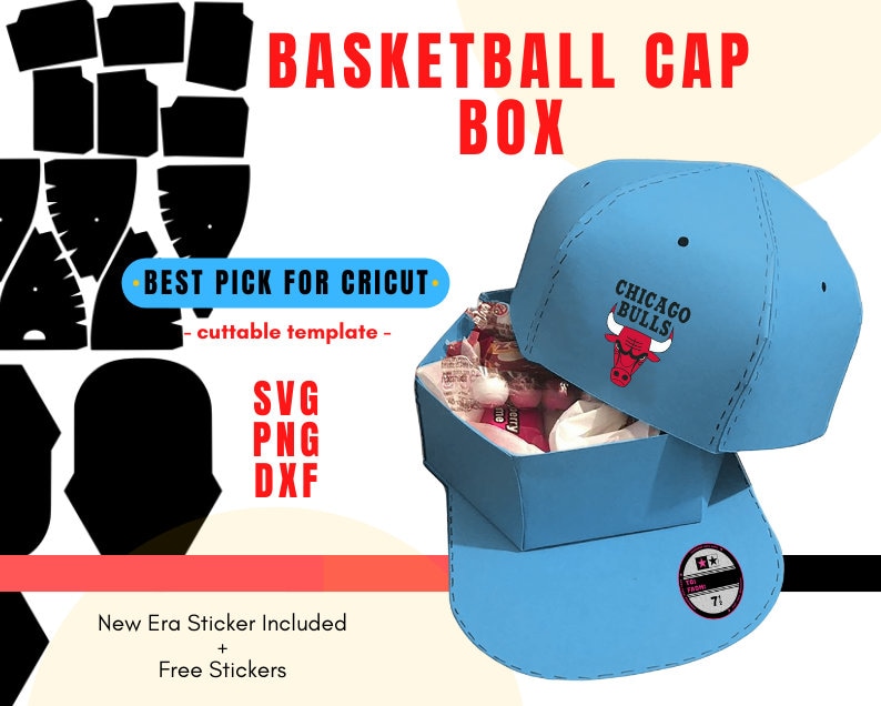 BasketBall Favor Box SVG, Baseball Box SVG, Treat Box Cap Gift Box SVG Hat Box Template-Cuttable-Cricut